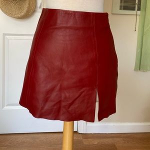 Reformation Veda Margie Leather Skirt
